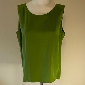 Norton McNaughton Vibrant Green Tank Top 100% Silk Sz M
